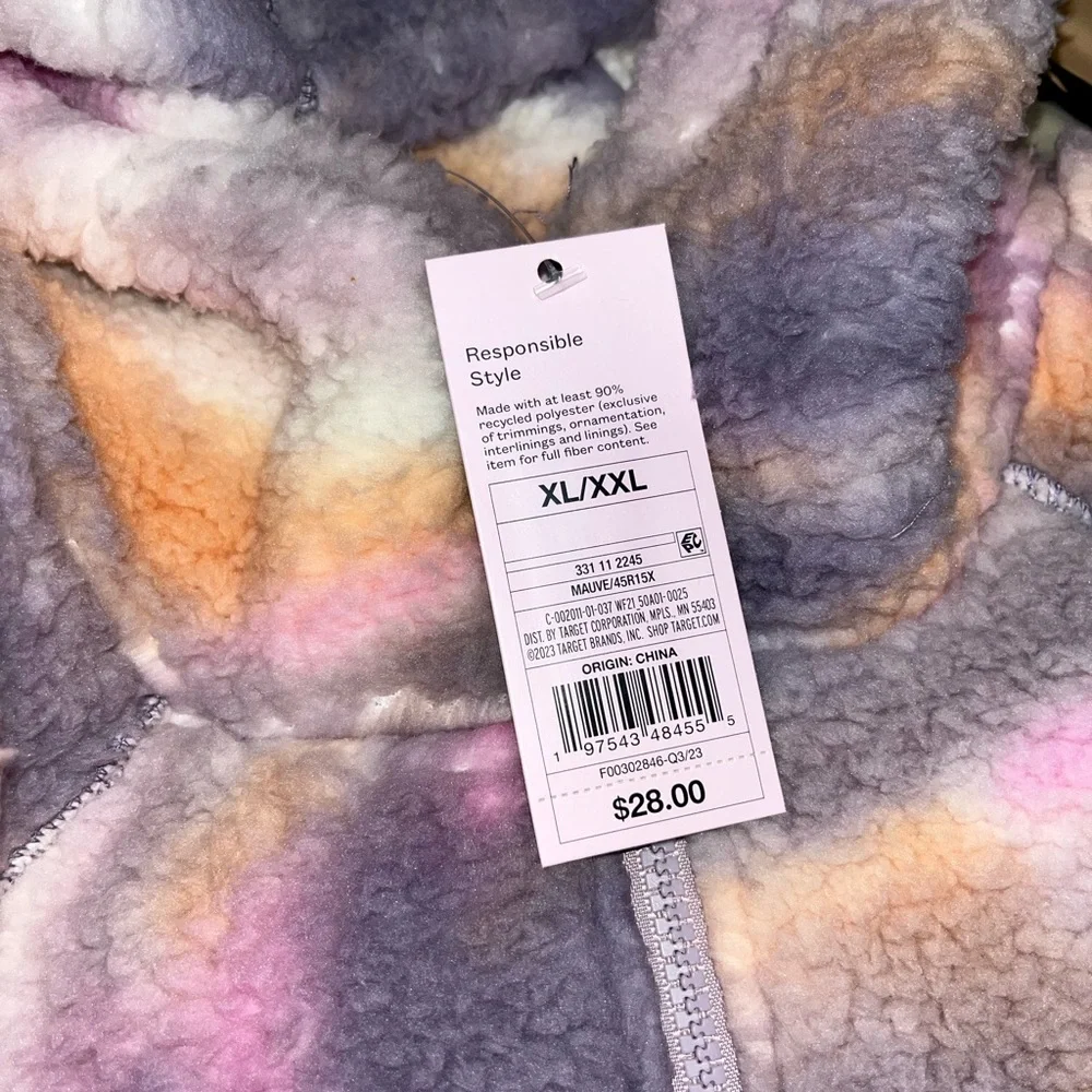 Plush Lavender Multi-Color Sherpa Zip Hoodie - Women - Picture 11 of 11